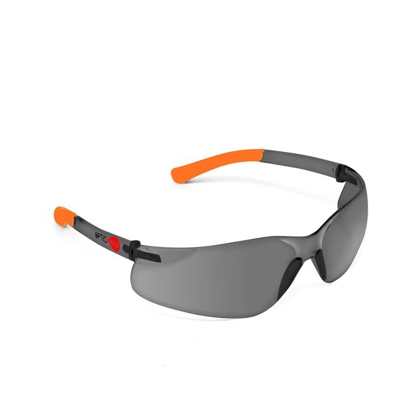 Optic Max Gray Shaded Safety Glasses, Wraparound, Polycarbonate Lens, Anti-Fog 100RT/GAF